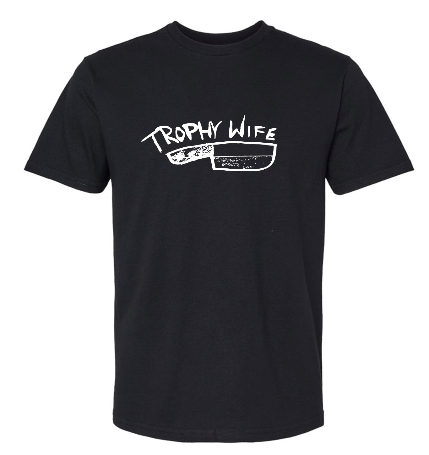 Black Trophy Wife T-Shirt with Knife Design